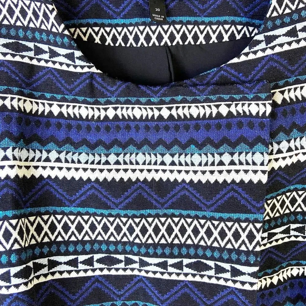 Lane Bryant‎ Tribal Print Jacket Women's 20 Swing Aztec Geometric Career Wear - Picture 2 of 9